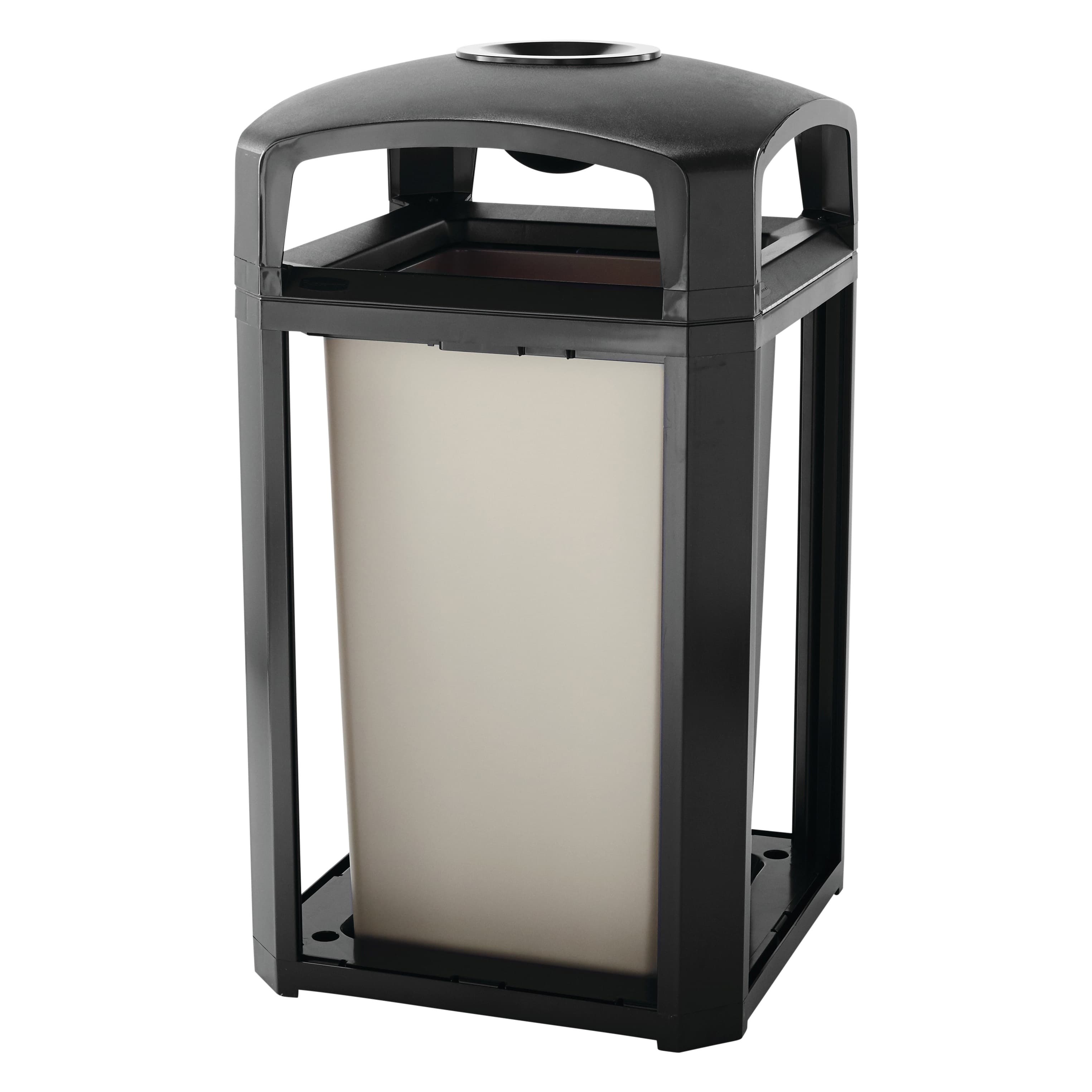 Landmark Series® Trash Can 50 GAL Black Resin With Dome Lid Classic 1/Each