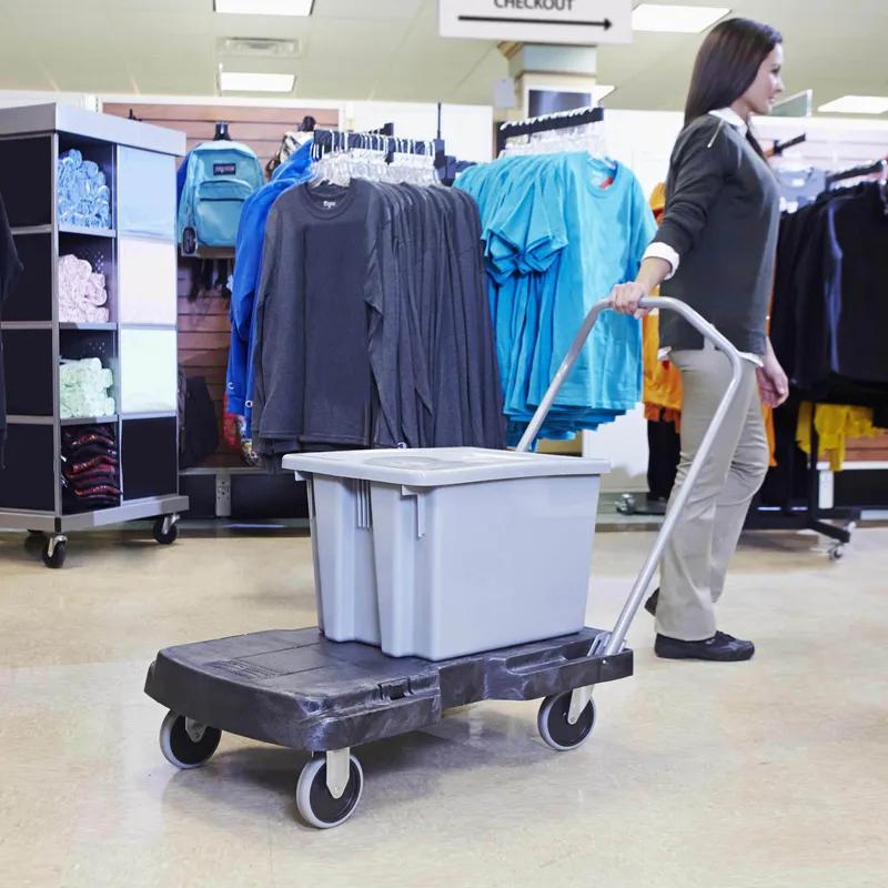 Triple Trolley Cart 32.5X20.5X38 IN 500 LB Black Gray Resin 5 IN TPR Caster 1/Each