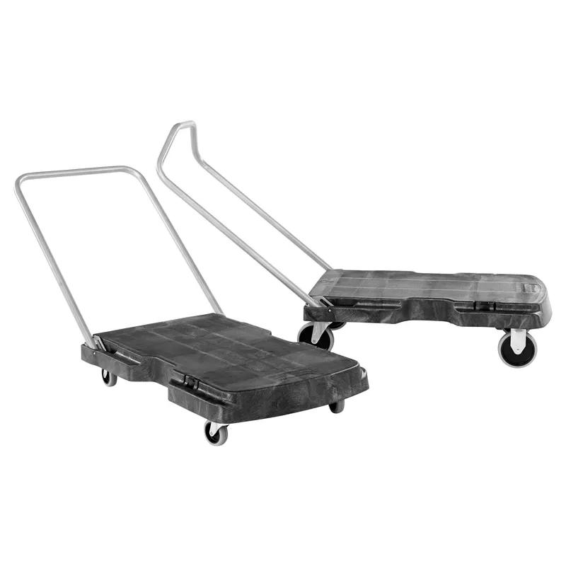 Triple Trolley Cart 32.5X20.5X38 IN 500 LB Black Gray Resin 5 IN TPR Caster 1/Each