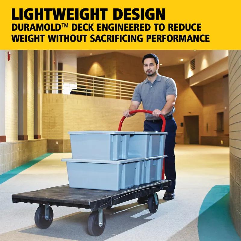 Platform Truck 24.75X50.13X41 IN 2000 LB Black Red Resin With 8IN TPR Casters Heavy Duty 1/Each