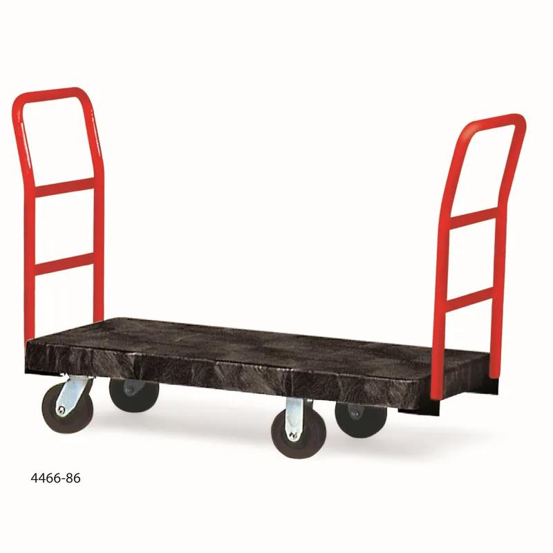 Platform Truck 24.75X50.13X41 IN 2000 LB Black Red Resin With 8IN TPR Casters Heavy Duty 1/Each