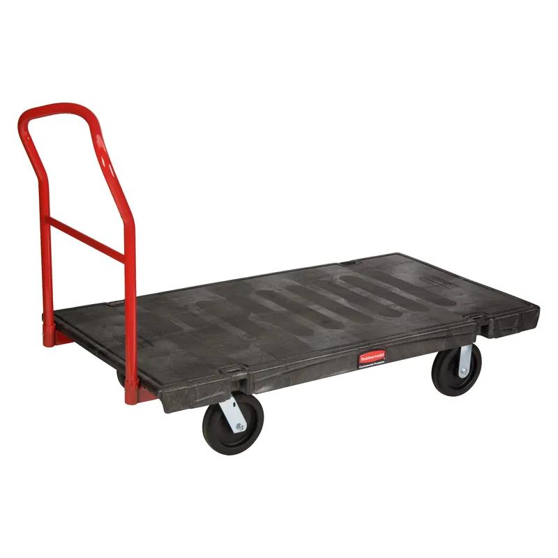 Platform Truck 24.75X50.13X41 IN 2000 LB Black Red Resin With 8IN TPR Casters Heavy Duty 1/Each
