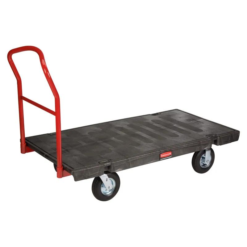 Platform Truck 24.75X50.13X41 IN 2000 LB Black Red Resin With 8IN TPR Casters Heavy Duty 1/Each