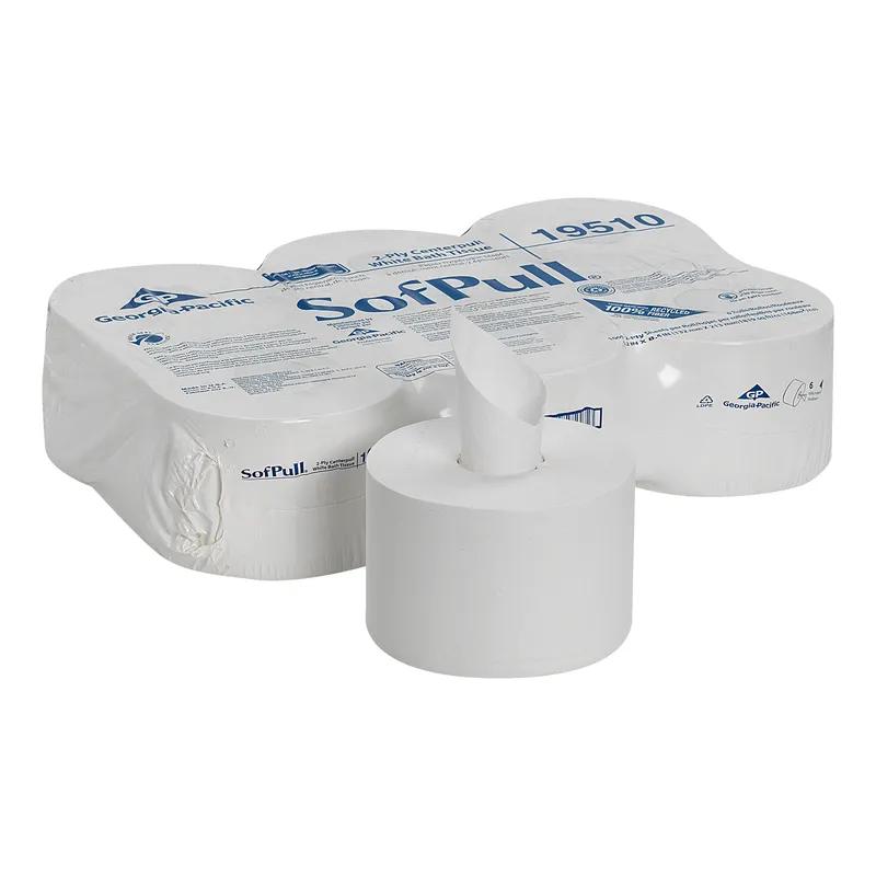Sofpull® Toilet Paper & Tissue Roll 8.4X5.25 IN 2PLY White Centerpull High Capacity 1000 Sheets/Roll 6 Rolls/Case