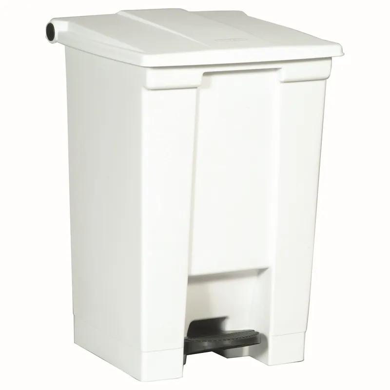 Trash Can 12 GAL White Plastic Step-On 1/Each