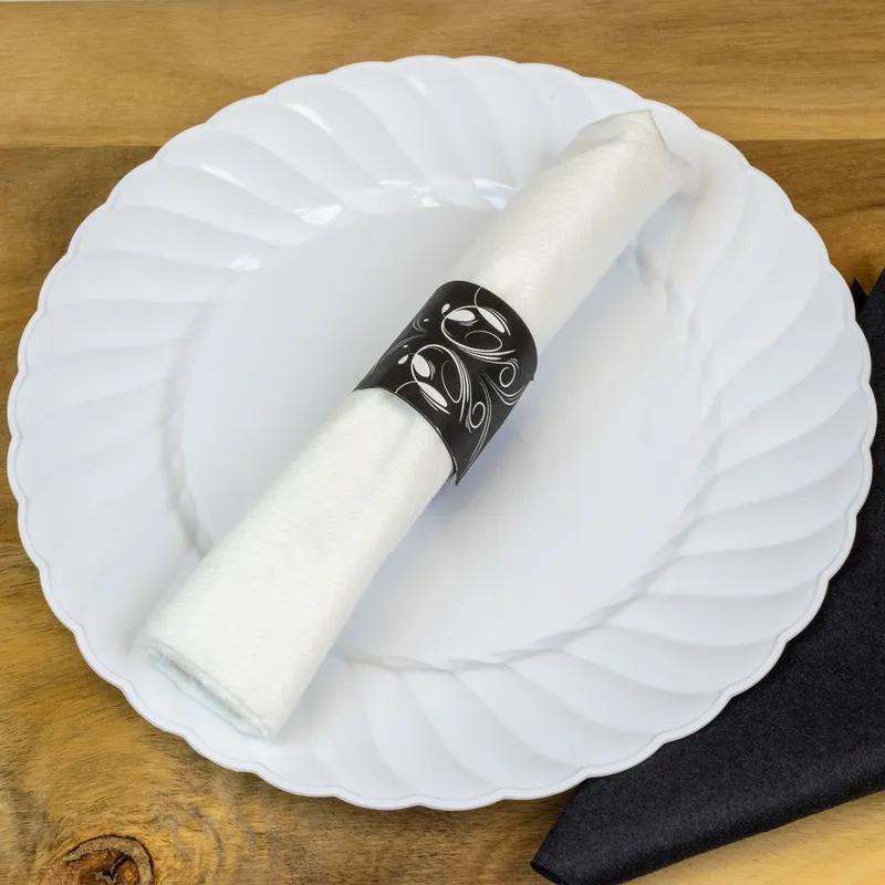 4PC Cutlery Kit Black Pre-Rolled With Napkin,Fork,Knife,Teaspoon 100/Case