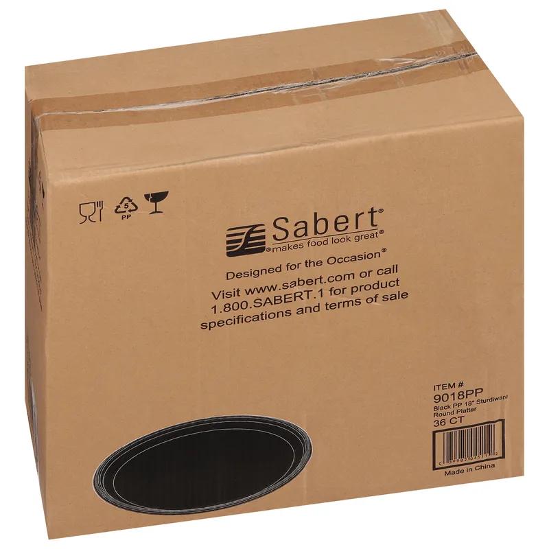 SturdiWare® Serving Tray Base 18X0.63 IN PS Black Round 36/Case