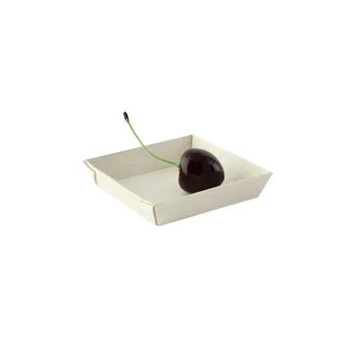 Serving Tray 2.8X2.8X0.6 IN Wood Samurai Square Microwave Safe 20 Count/Pack 10 Packs/Case 200 Count/Case