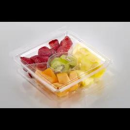 Fresh N' Sealed® Snack Deli Container 7.5 3 Compartment PET Clear Square With Cup Locator Tamper-Evident 120/Case
