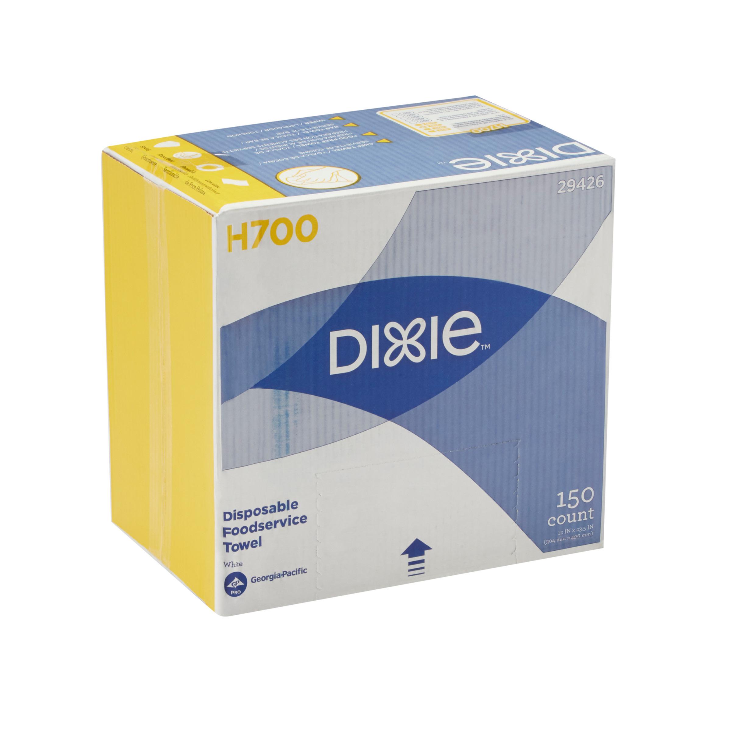 Dixie® Dine-A-Wipe Foodservice Cleaning Wipe 23.5X12 IN Medium Duty 1 PLY White 1/4 Fold 150/Case