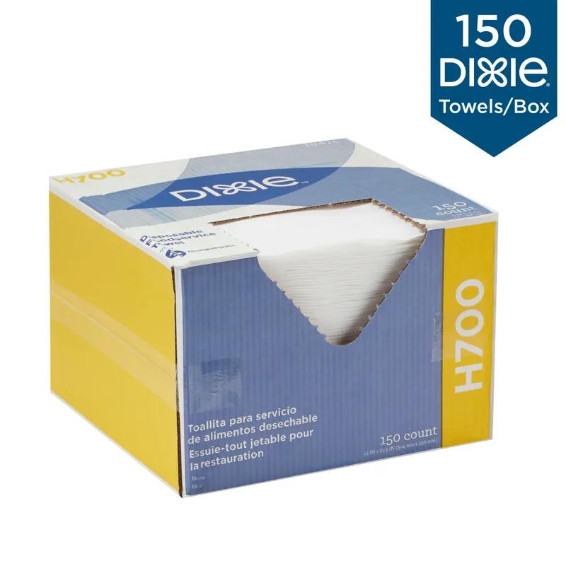 Dixie® Dine-A-Wipe Foodservice Cleaning Wipe 23.5X12 IN Medium Duty 1 PLY White 1/4 Fold 150/Case