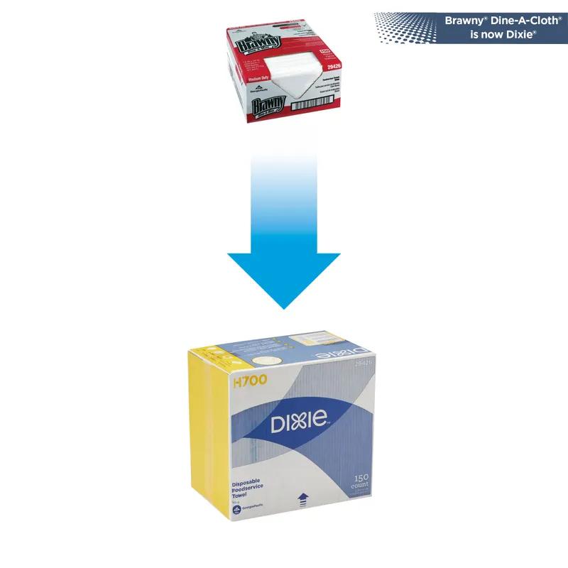 Dixie® Dine-A-Wipe Foodservice Cleaning Wipe 23.5X12 IN Medium Duty 1 PLY White 1/4 Fold 150/Case