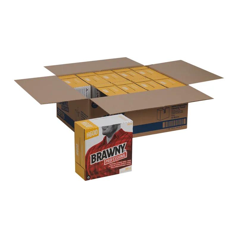 Brawny® Professional Shop Towel 12.5X9 IN Lightweight HEF White Industrial Low Lint 200 Count/Box 10 Box/Case