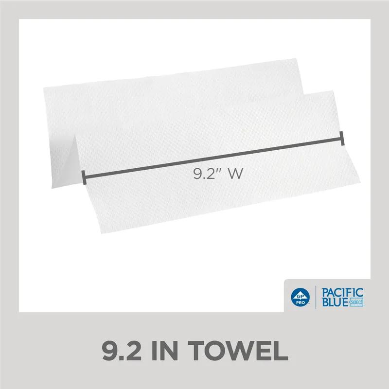 Pacific Blue Select Folded Paper Towel 9.4X9.2 IN 1PLY White 1/2 Fold 250 Sheets/Pack 16 Packs/Case 4000 Sheets/Case