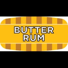 Butter Rum Bakery Flavor Label 0.625X1.25 IN Oval 4 Color Process UV 1000 Count/Roll 50 Rolls/Case 50000 Count/Case