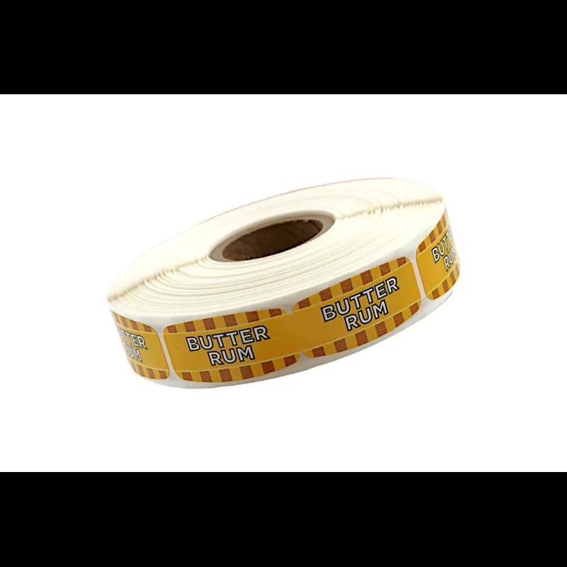 Butter Rum Bakery Flavor Label 0.625X1.25 IN Oval 4 Color Process UV 1000 Count/Roll 50 Rolls/Case 50000 Count/Case