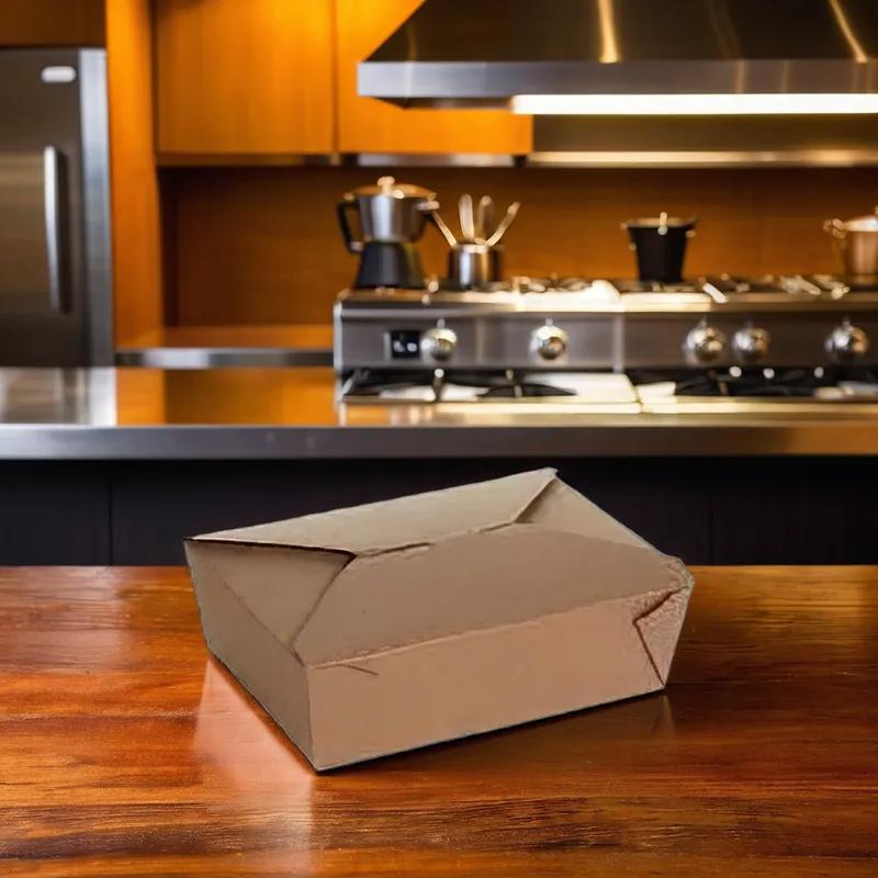 #3 Take-Out Box Fold-Top 7.75X5.5X25 IN Paper Kraft Rectangle 200/Case