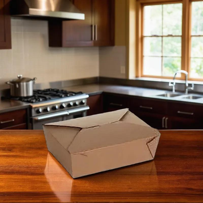 #3 Take-Out Box Fold-Top 7.75X5.5X25 IN Paper Kraft Rectangle 200/Case