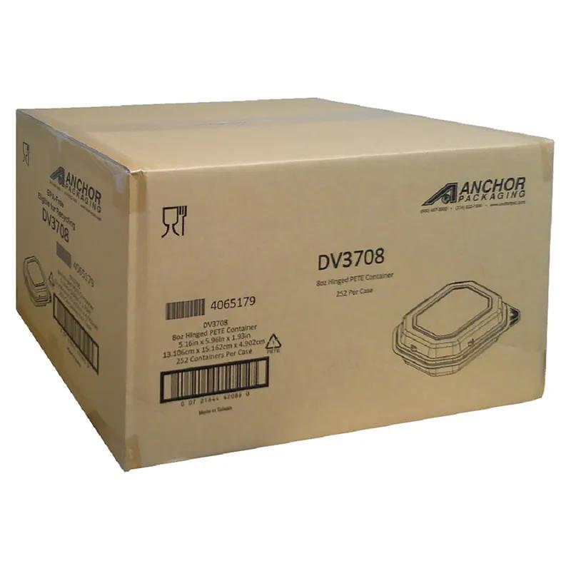 Cold Deli Container Hinged 8 OZ PET Clear Deep Freezer Safe 250/Case