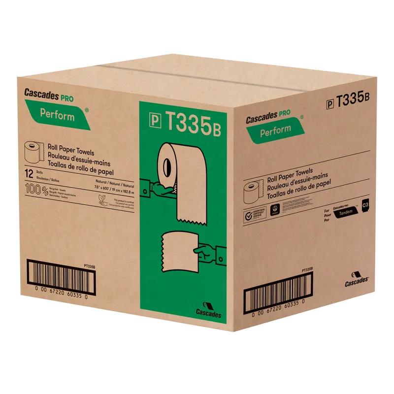 Cascades PRO Roll Paper Towel 7.5IN 600 FT Kraft Standard Roll 12 Rolls/Case