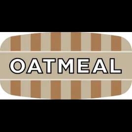 Oatmeal Bakery Flavor Label 0.625X1.25 IN Brown Oval 4 Color Process UV 1000 Count/Roll 50 Rolls/Case 50000 Count/Case