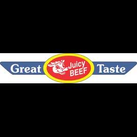Juicy Beef Great Taste Meat Label 0.875X4 IN Blue Red Yellow Ribbon Strap 500 Count/Roll 15 Rolls/Case 7500 Count/Case