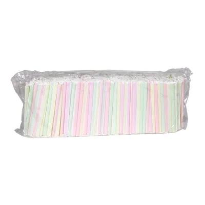 Colossal & Boba Straw 0.453X8.5 IN Plastic Assorted Paper Wrapped Straight Cut 500 Count/Pack 4 Packs/Case