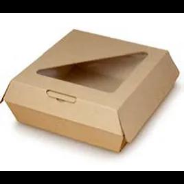 Bagcraft® EcoCraft® Take-Out Box Hinged With Dome Lid 8X8X3.31 IN Paper Kraft Square With Window 110/Case