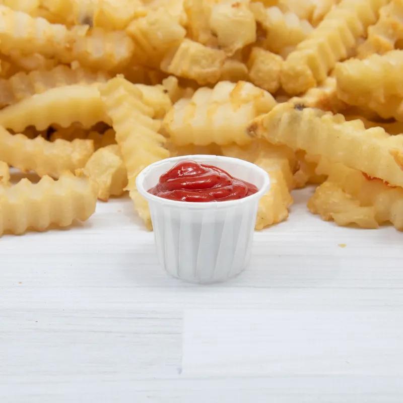 Solo® Souffle & Portion Cup 1 OZ Treated Paper White Round 250 Count/Pack 20 Packs/Case 5000 Count/Case