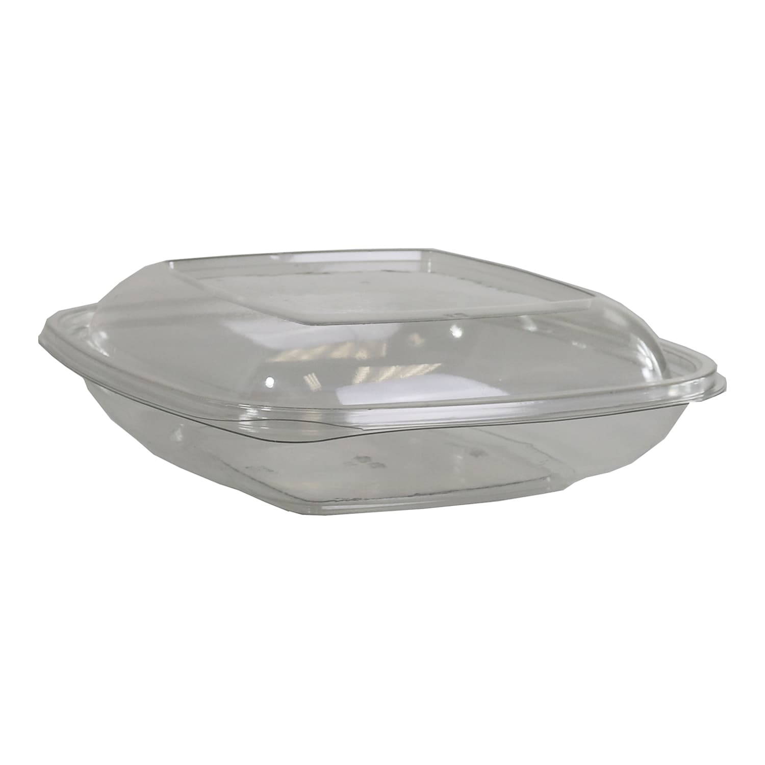 Bowl & Lid Combo With Dome Lid Medium (MED) 24 OZ PET Clear Square 75/Case