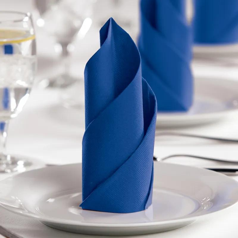 Linen-Like® Dinner Napkins 16X16 IN Navy Airlaid Paper Linen Feel Flat Pack 500/Case
