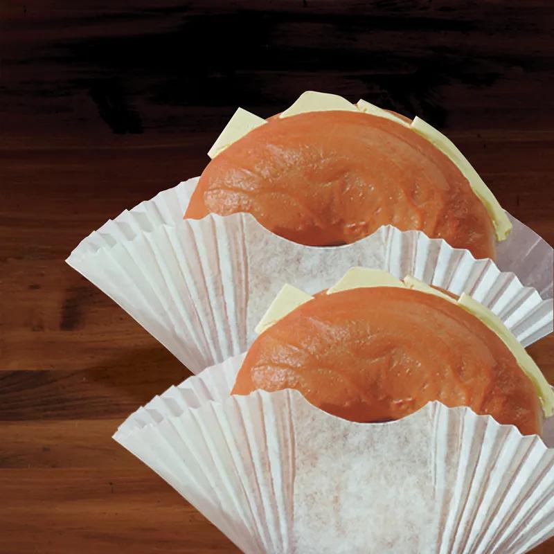 Burger Bagel Taco Blanket Cup Holder 3.75 IN Paper White Fluted 2000/Case