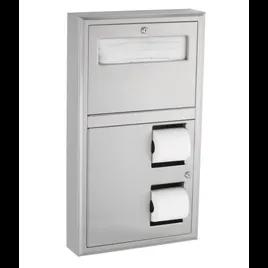 Toilet Paper & Seat Cover Dispenser 30X17.19 IN Stainless Steel Surface Mount Satin Double Roll 1/Each