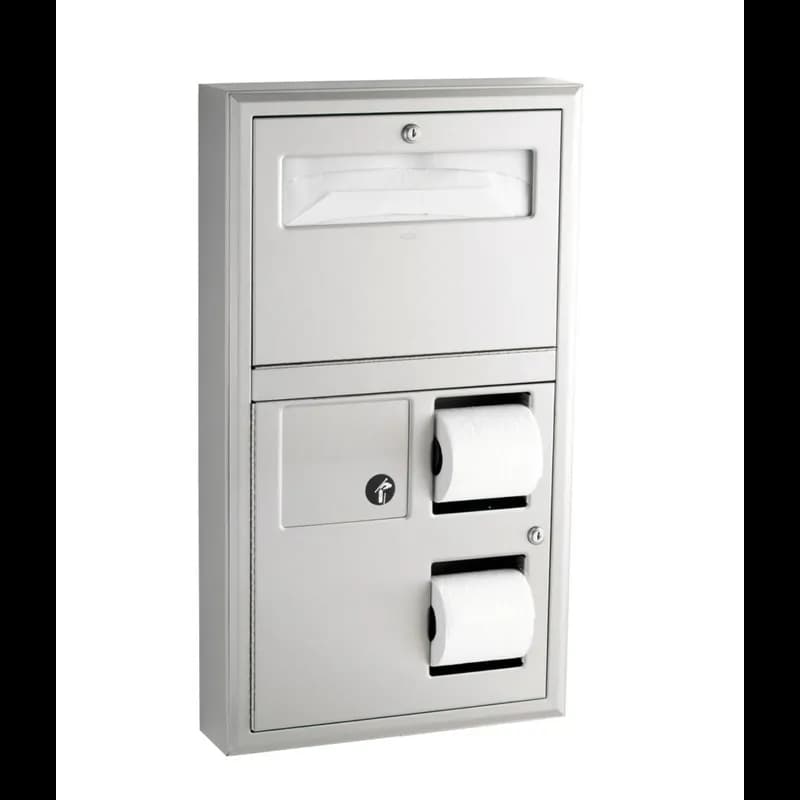 ClassicSeries Toilet Paper & Seat Cover Dispenser Stainless Steel Surface Mount 1/Each