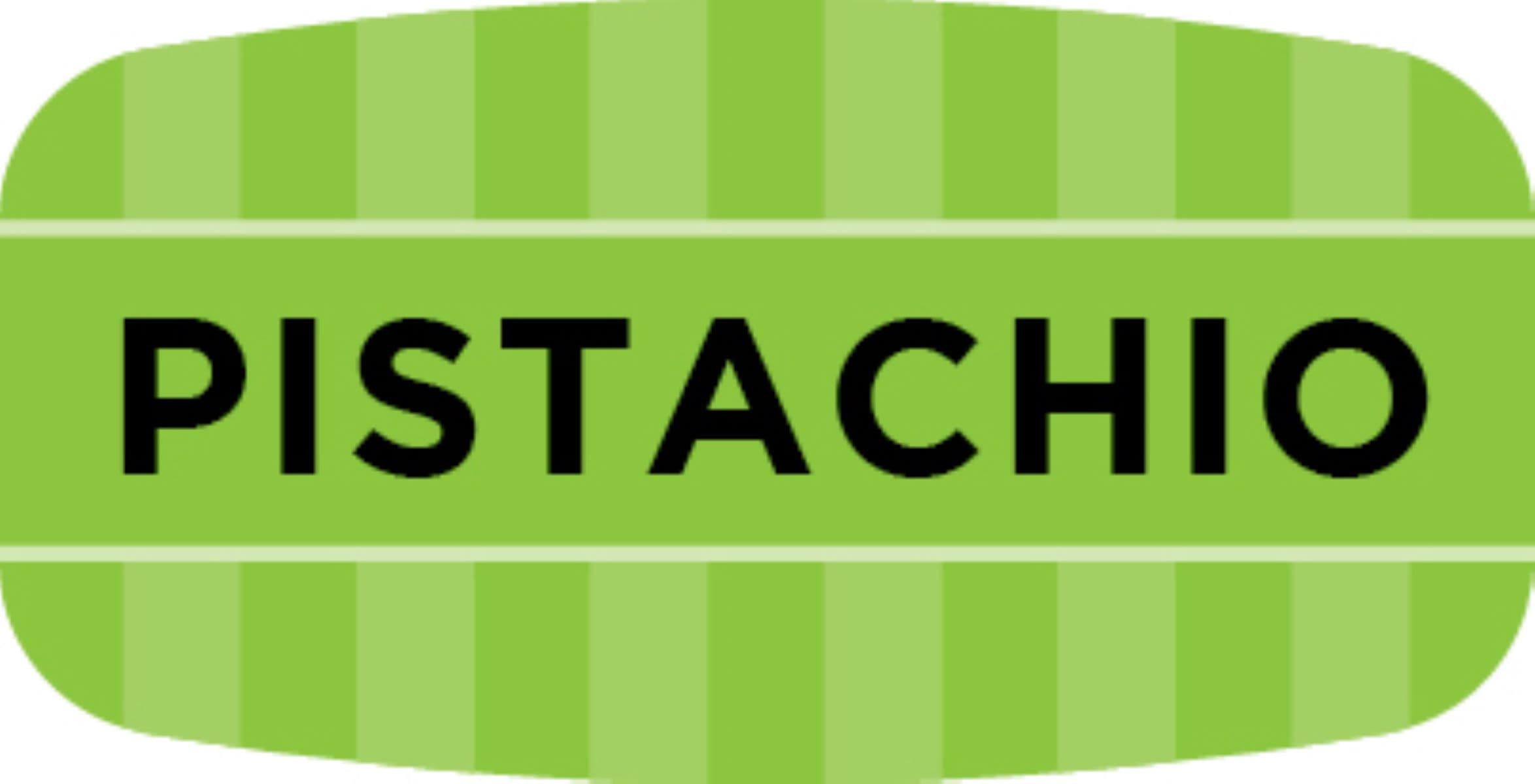 Pistachio Bakery Flavor Label 0.625X1.25 IN Oval 4 Color Process UV 1000 Count/Roll 50 Rolls/Case 50000 Count/Case