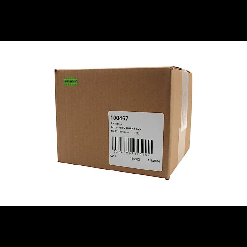 Pistachio Bakery Flavor Label 0.625X1.25 IN Oval 4 Color Process UV 1000 Count/Roll 50 Rolls/Case 50000 Count/Case