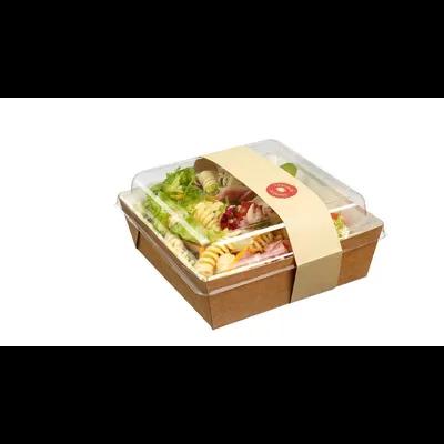 Salad Take-Out Container Base & Lid Combo 30.3 OZ Paper Kraft Clear 250/Case