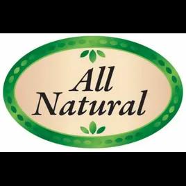 All Natural Bakery Flavor Label 1.25X2 IN Green Oval 4 Color Process 500 Count/Roll 5 Rolls/Sleeve