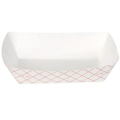 Dixie® Food Tray 6 OZ Single Wall Poly-Coated Paper Red White Plaid Rectangle 1000/Case