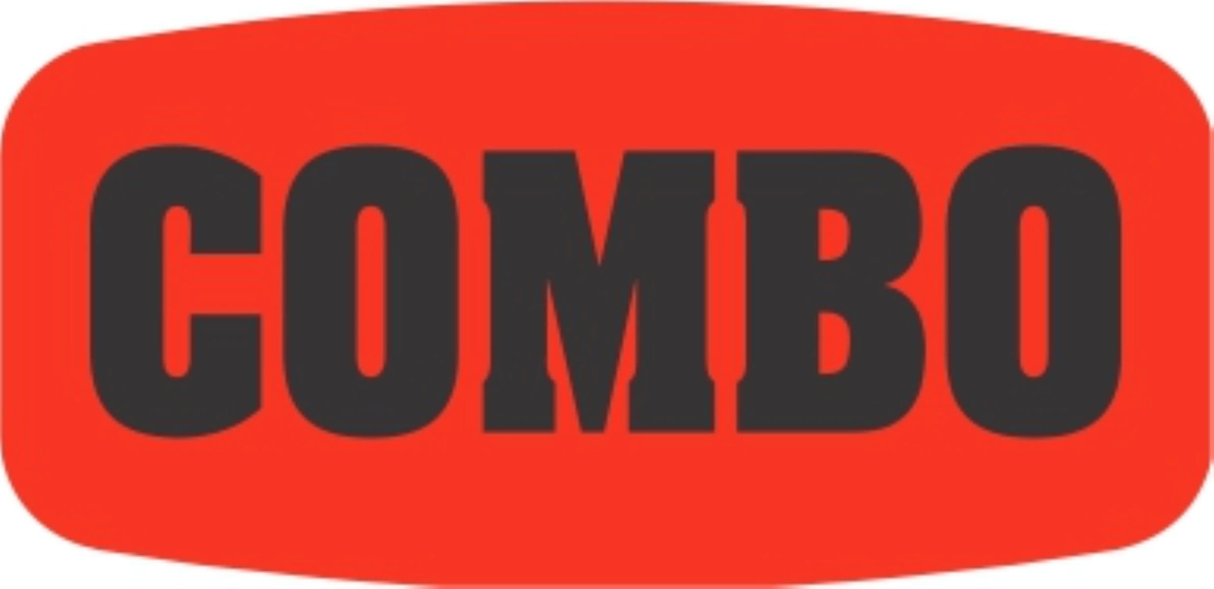 Combo Label 0.625X1.25 IN Black Fluorescent Red Short Oval 1000 Count/Roll 50 Rolls/Case 50000 Count/Case