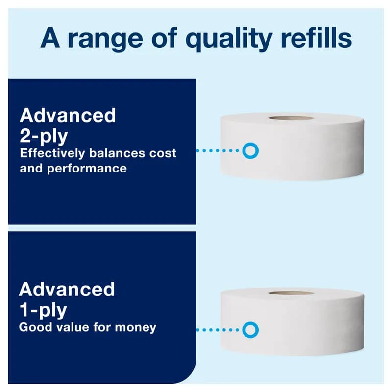 Tork Toilet Paper Dispenser T1 5.5X21.5X13 IN Plastic Black 2-Roll Jumbo (JRT) Twin Spool 1/Each