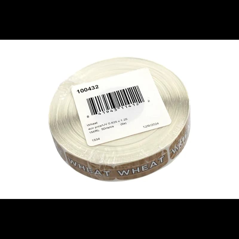 Wheat Bakery Flavor Label 0.625X1.25 IN Oval 4 Color Process UV 1000 Count/Roll 50 Rolls/Case 50000 Count/Case
