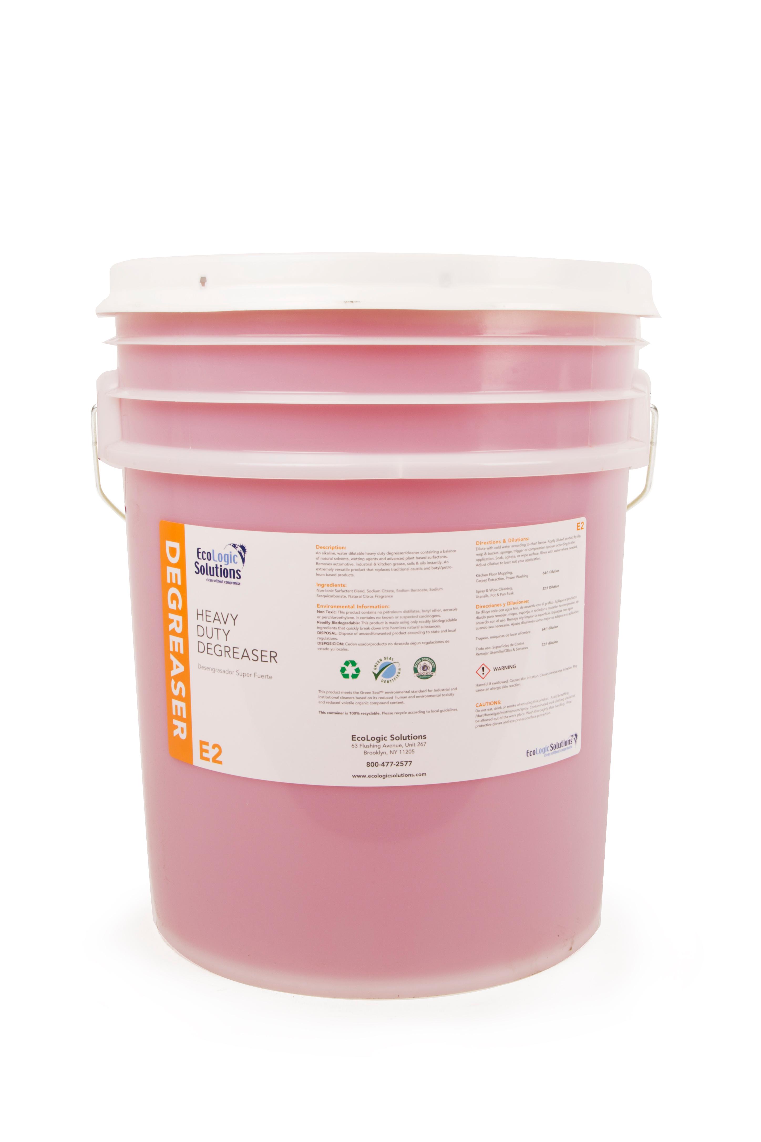 EcoLogic Solutions Citrus Scent Degreaser 5 GAL Multi Surface Heavy Duty Alkaline Concentrate 1/Pail