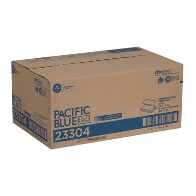 Pacific Blue Basic Folded Paper Towel 9.4X9.2 IN 1PLY Kraft 1/2 Fold 250 Sheets/Pack 16 Packs/Case 4000 Sheets/Case