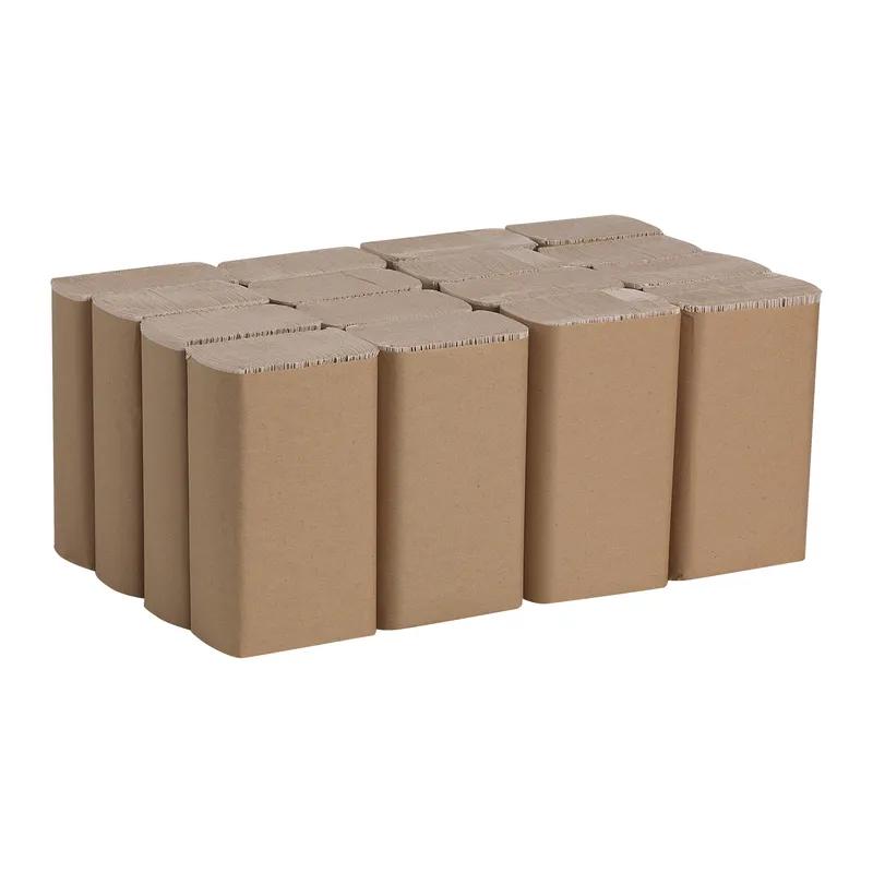 Pacific Blue Basic Folded Paper Towel 9.4X9.2 IN 1PLY Kraft 1/2 Fold 250 Sheets/Pack 16 Packs/Case 4000 Sheets/Case