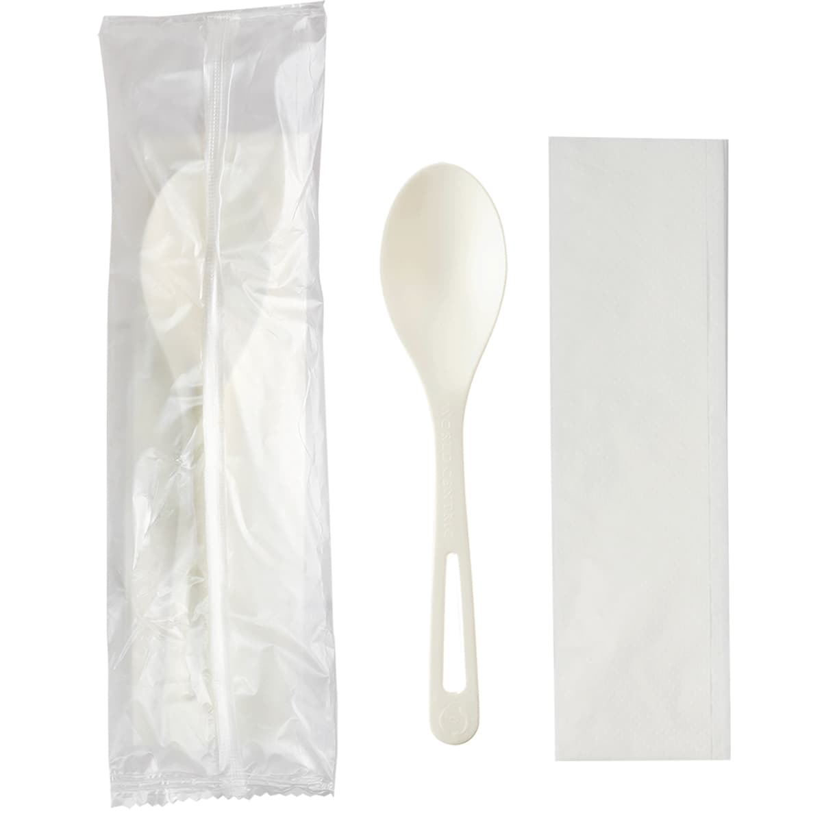 2PC Cutlery Kit 6 IN TPLA With Napkin, Spoon 500/Case