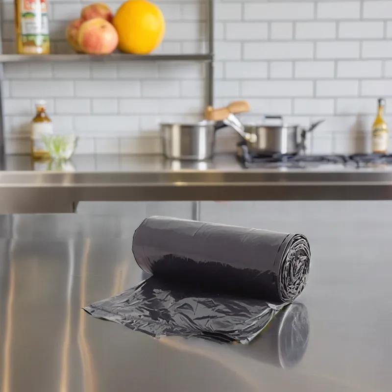 Can Liner 38X58 IN 60 GAL Black Plastic 1.3MIL Flat Pack 100/Case