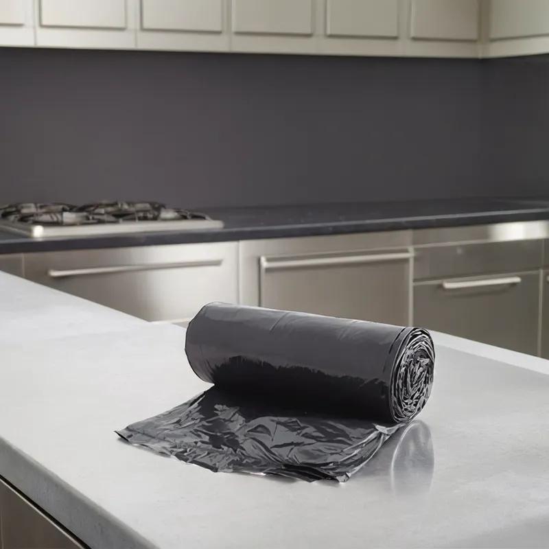 Can Liner 38X58 IN 60 GAL Black Plastic 1.3MIL Flat Pack 100/Case