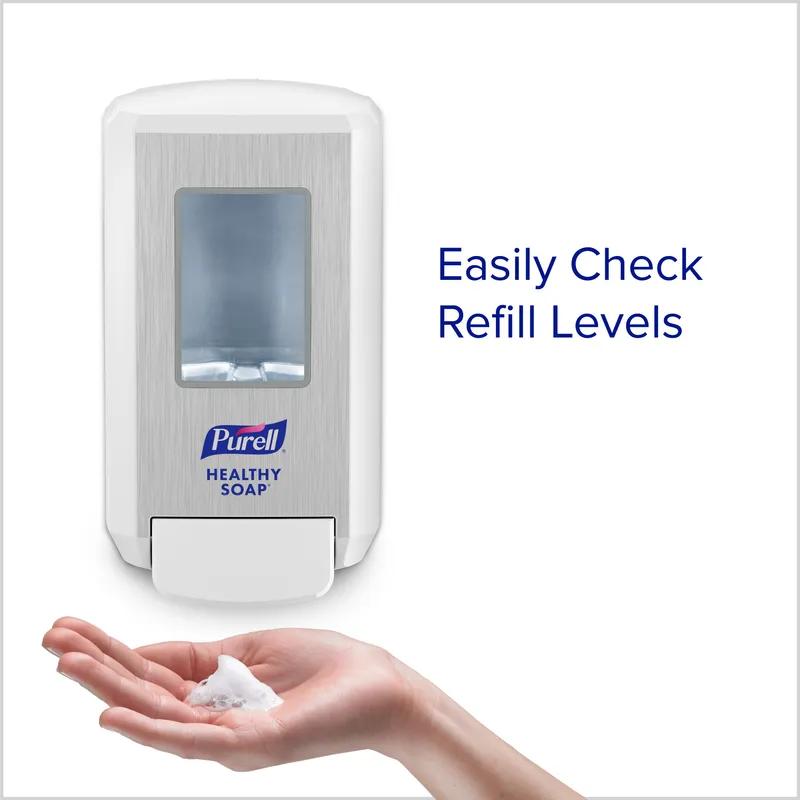Purell® Hand Soap Dispenser 1200 mL White ABS Wall Mount Push Lever Viewing Window ADA Compliant Lockable For CS4 1/Each