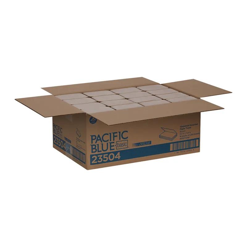 Pacific Blue Basic Envision Folded Paper Towel 9.25X10.25 IN 1PLY Kraft Single Fold EPA Indicator 250 Sheets/Pack
